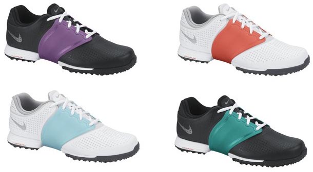 As duas versões do novo sapato de golfe Nike, cada qual com duas 